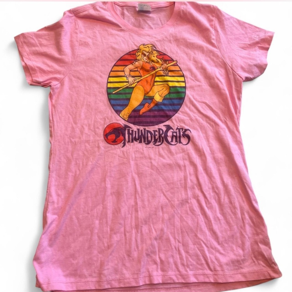 Disney Pink Thundercats Rainbow Graphic Short Sleeve Tee